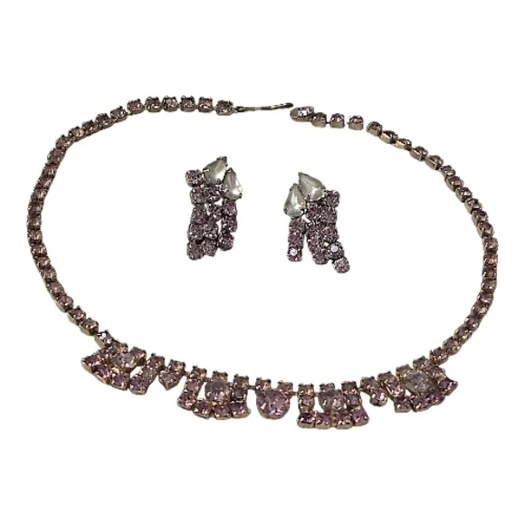 Source Unknown Pink and White Necklace Set - Picture 1 of 3